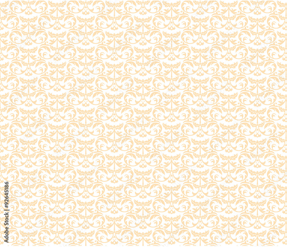 Classic style ornament damask pattern background in cream color. Vector Classic style ornament damask pattern background in cream color. Vector