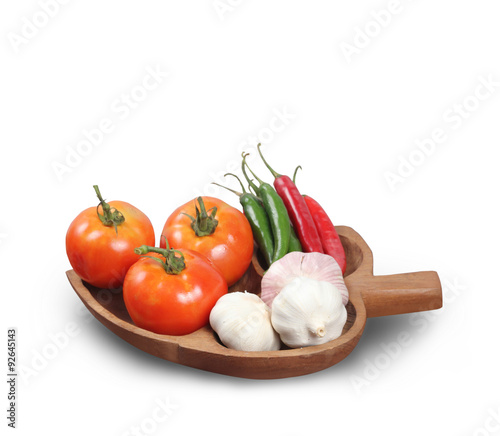  tomatoes garlic chilli isolated