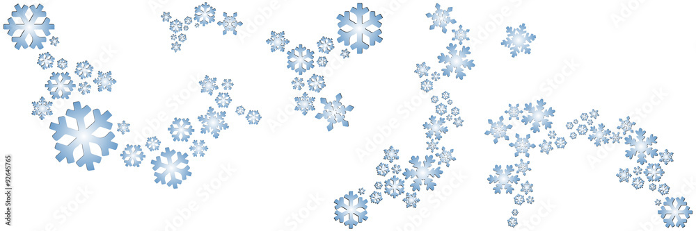 Schneeflocken auf weißem Hintergrund Schneeflocken auf weißem Hintergrund