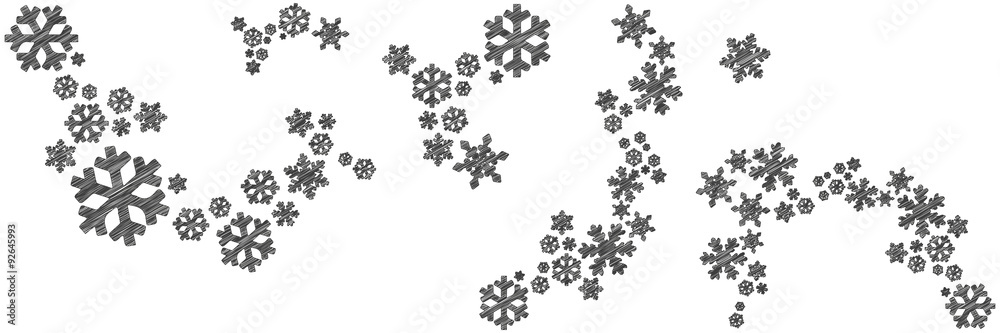 Skizzierte Schneeflocken