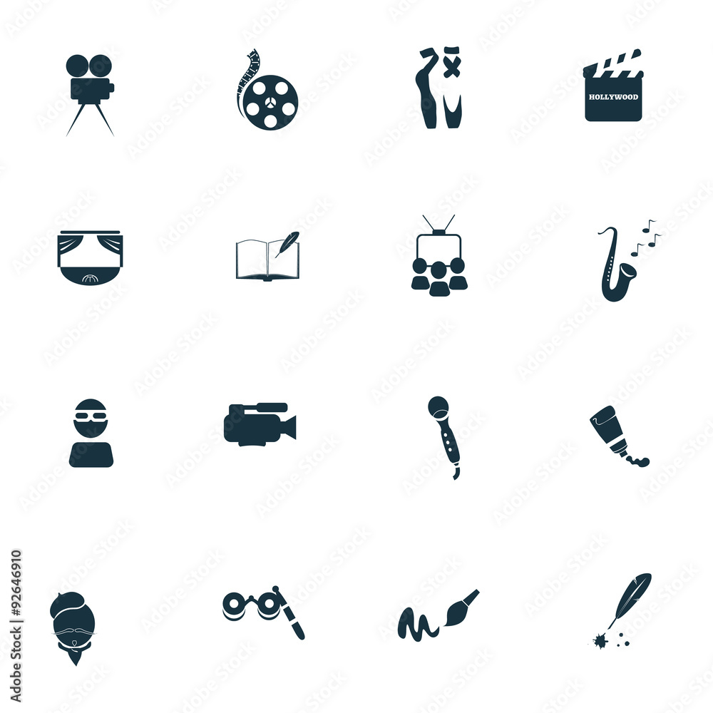 Obraz premium Set of sixteen art icons