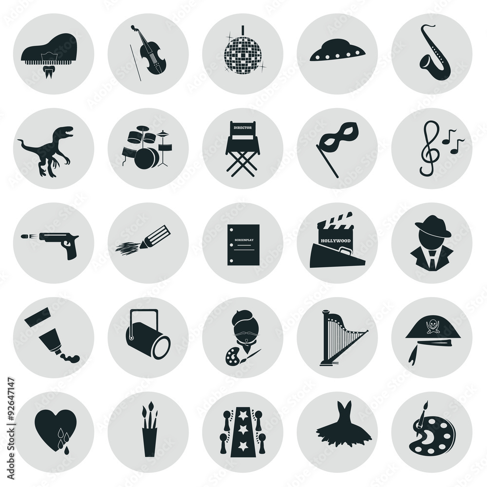 Set of twenty five art icons Set of twenty five art icons