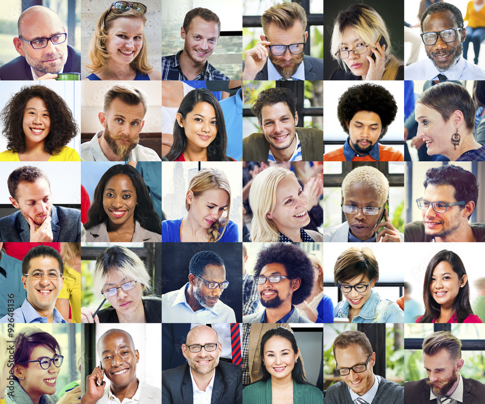 Collage Diverse Faces Group People Concept Collage Diverse Faces Group People Concept