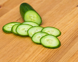 Fresh natural cucumber sliced