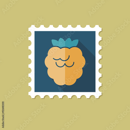 Raspberry flat stamp with long shadow