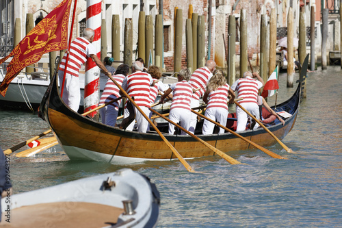 Venice, Italy - September 6, 2015: Historical ships open the Regatta Storica, the main event in the annual 