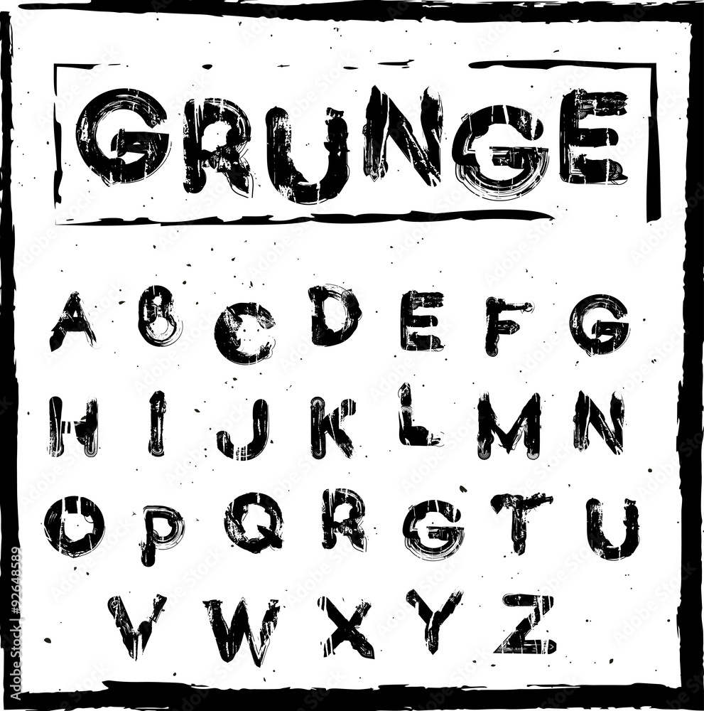 Hand drawn vector grunge letters Hand drawn vector grunge letters