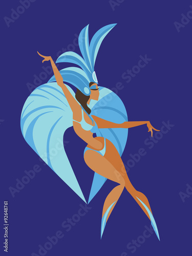 flat geometric design of dancing samba queen