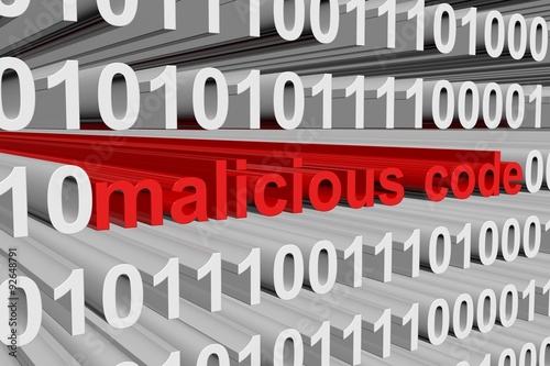 Foto malicious code is presented in the form of binary code
