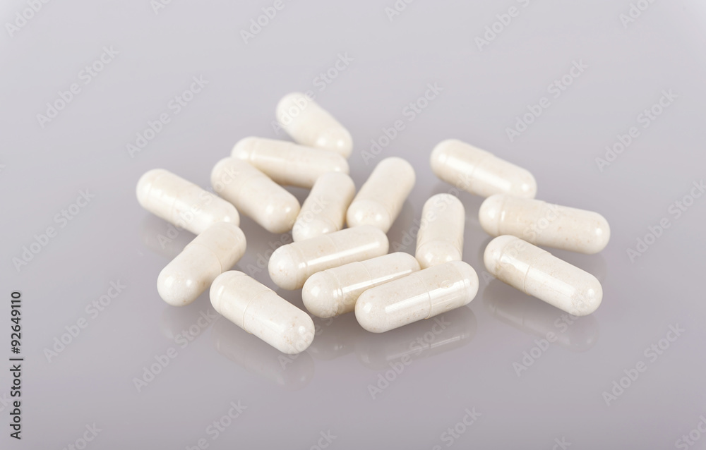 White medicine capsules White medicine capsules