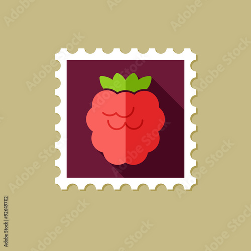 Raspberry flat stamp with long shadow