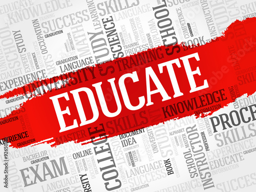 EDUCATE. Word education collage