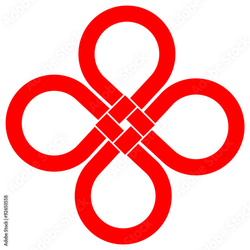 Cloverleaf knot (good luck symbol) for your logo, design or project (vector illustration)