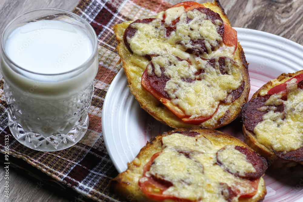 breakfast sandwich with hot milk breakfast sandwich with hot milk