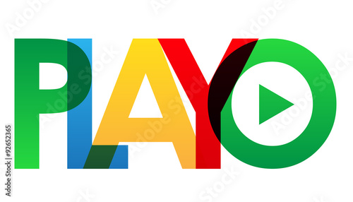 "PLAY" multicoloured vector letters icon 