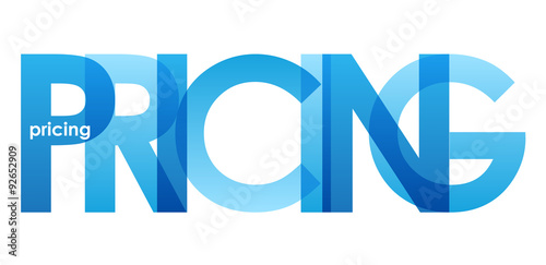 “PRICING” overlapping vector letters