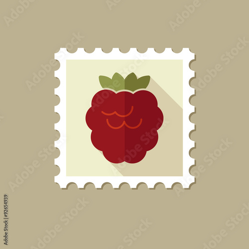 Raspberry flat stamp with long shadow