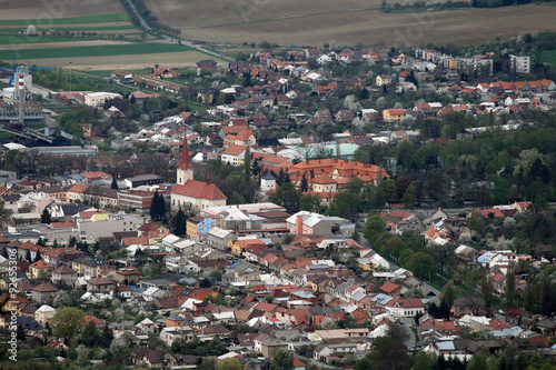 Aerial view of the town Bystrice pod Hostynem in the Zlin region, Czech Republic. photo