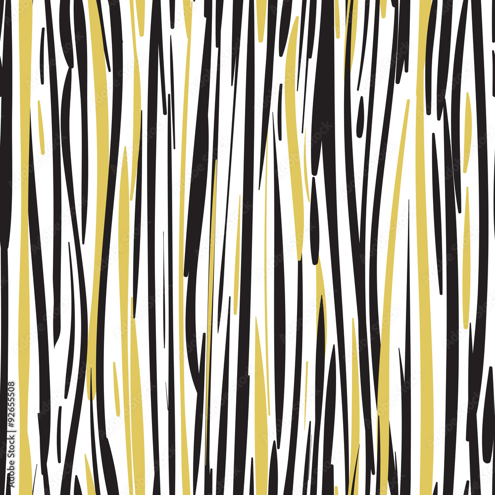 Abstract hand drawn black and gold seamless patterns Stock Vector