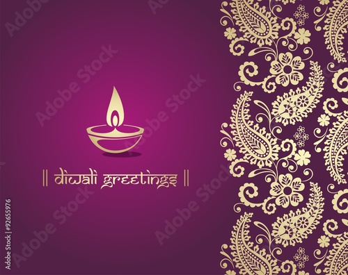 Oil lamp, Diwali greetings  card, royal Rajasthan, India