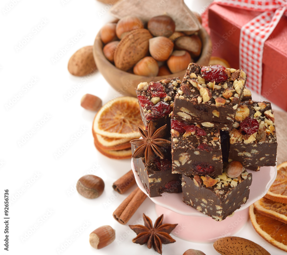 Fototapeta premium Christmas chocolate fudge