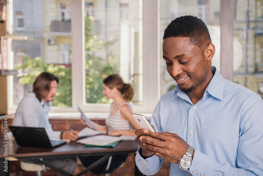 African american man waiting for job interview African american man waiting for job interview
