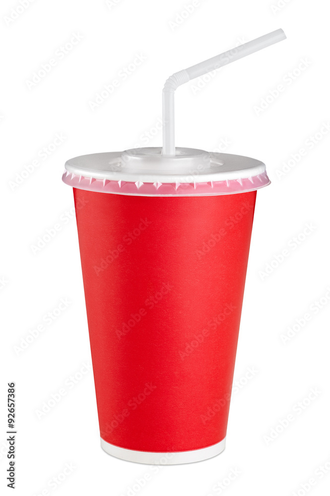 Red paper cup isolated on white background. Red paper cup isolated on white background.