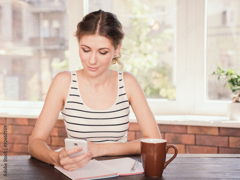 Business woman working at home office Business woman working at home office