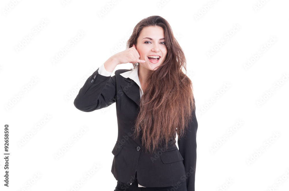Friendly and happy business contact female or woman Friendly and happy business contact female or woman