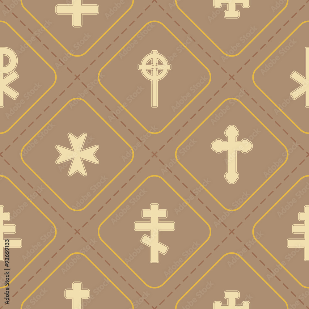 Seamless background with different crosses for your design