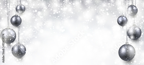 Background with silver christmas balls.