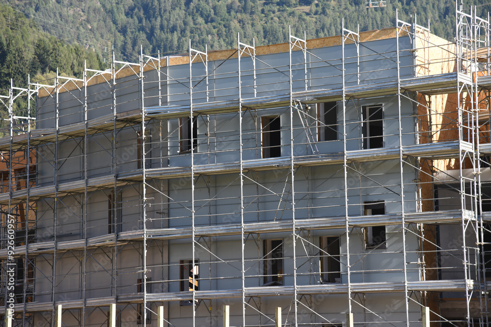 Naklejka premium costruzione edile edilizia costruire cantiere