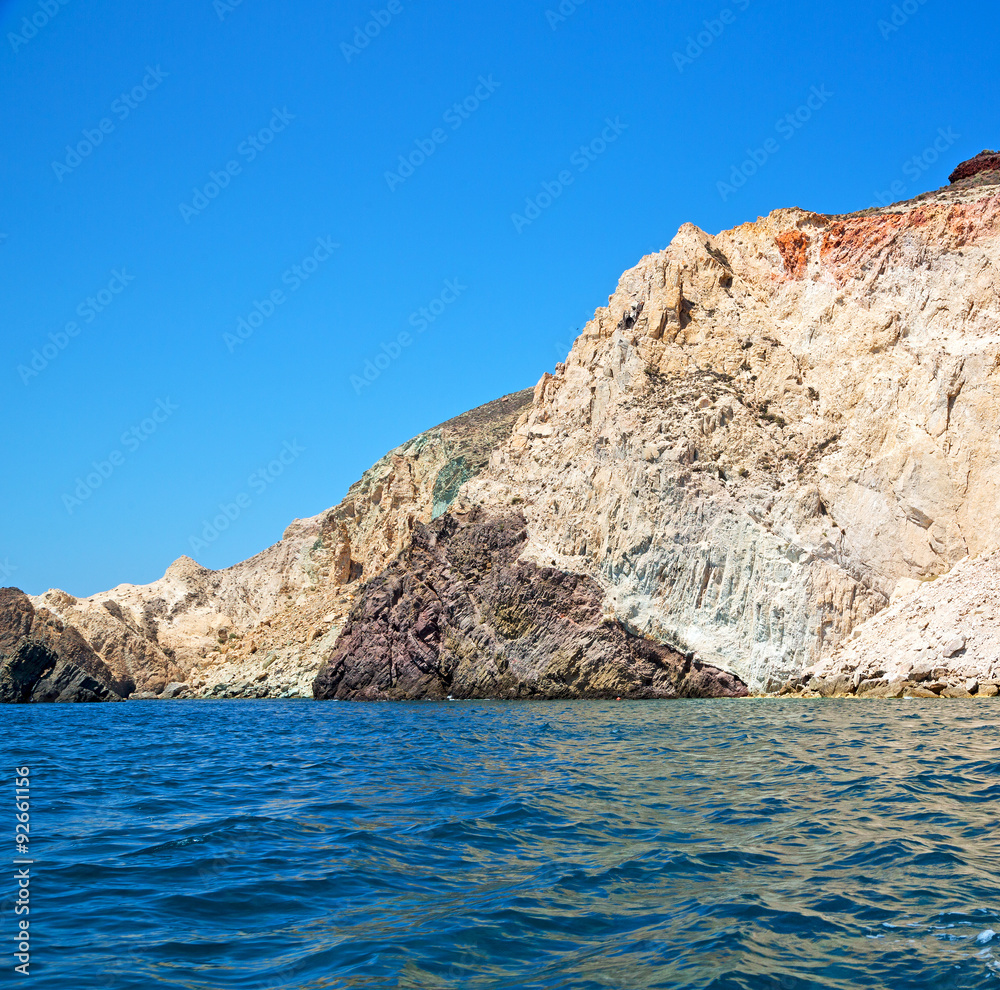 from the boat sea and sky in mediterranean sea santorini greece from the boat sea and sky in mediterranean sea santorini greece