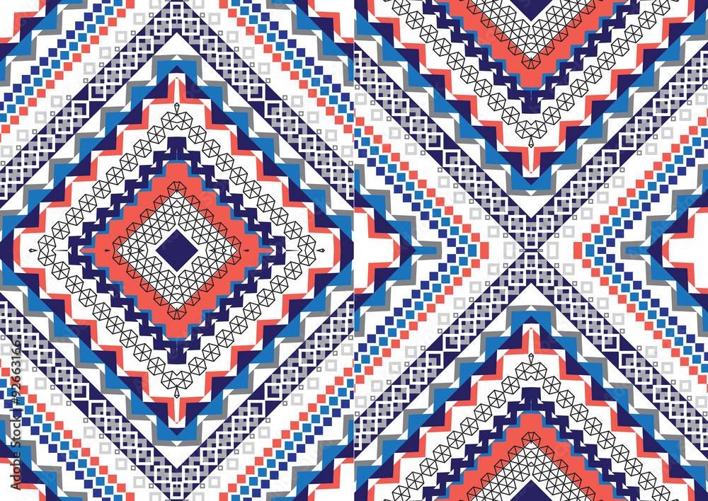 Geometric ethnic pattern seamless design for background or wallpaper.
