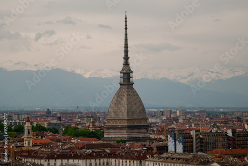 Panoramic view on Turin with Mole Antonelliana