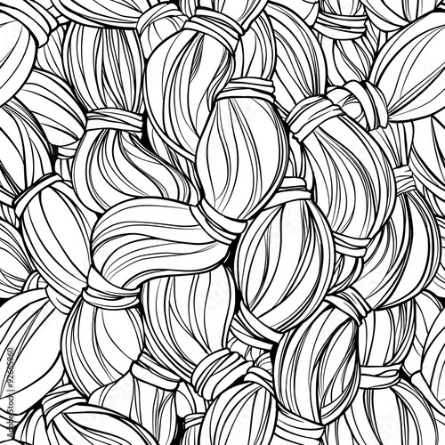 yarn strings and knotes - Seamless abstract vector pattern