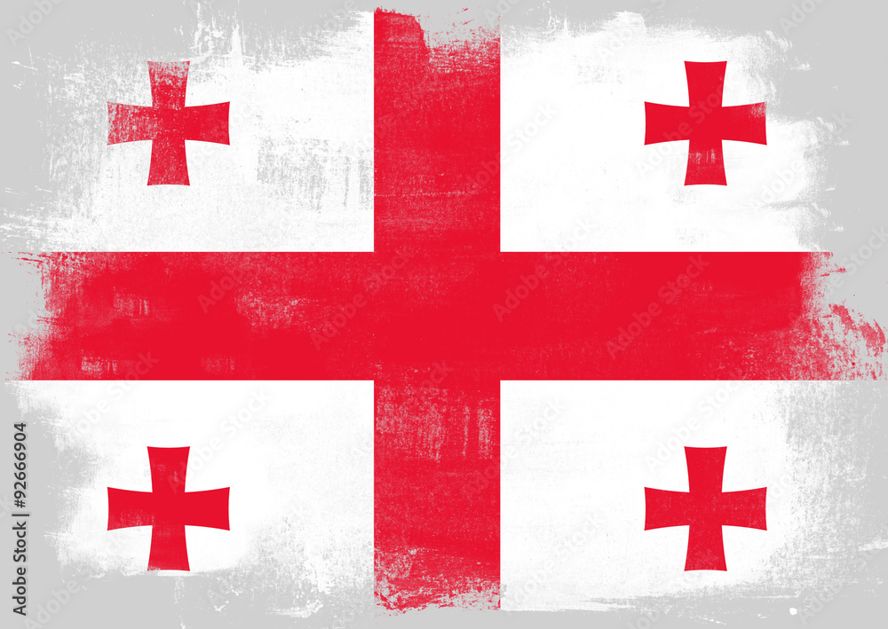 Flag of Georgia painted with brush Flag of Georgia painted with brush
