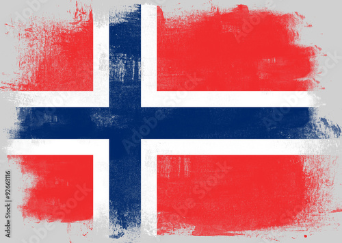 Flag of Norway painted with brush