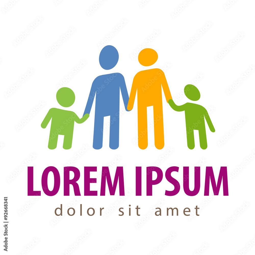 family vector logo design template. people or children icon family vector logo design template. people or children icon