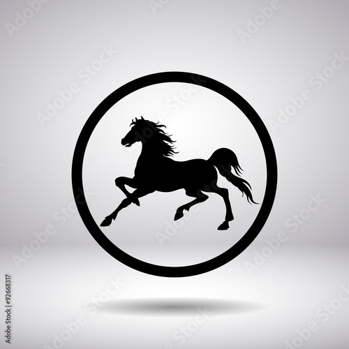 Silhouette of a horse in a circle