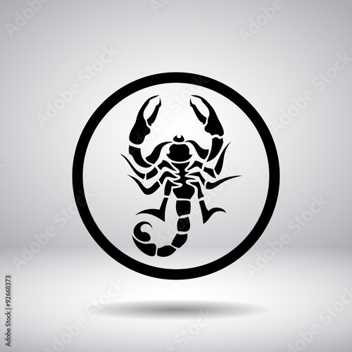 Silhouette of a scorpion in a circle