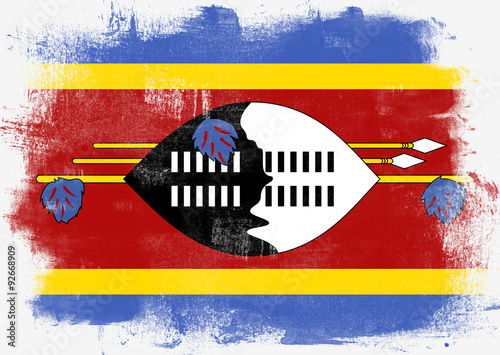 Flag of Swaziland painted with brush