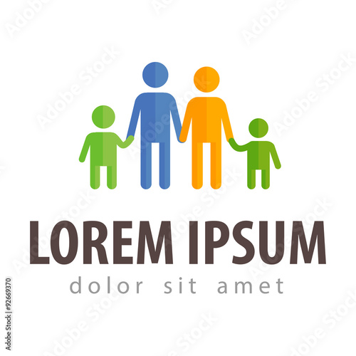 family vector logo design template. people or children icon