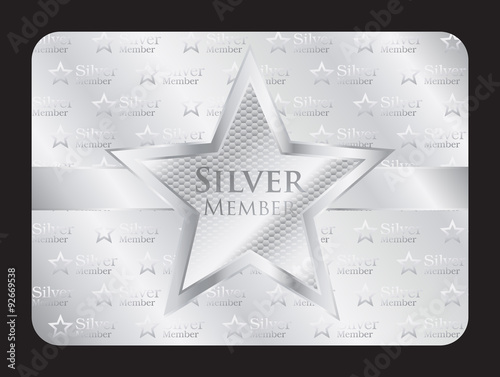 Silver member club card with big star