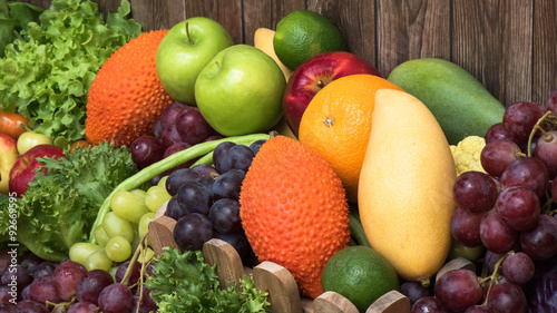 Fototapeta Naklejka Na Ścianę i Meble -  Tropical fruits and vegetables for healthy