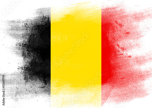 Flag of Belgium painted with brush