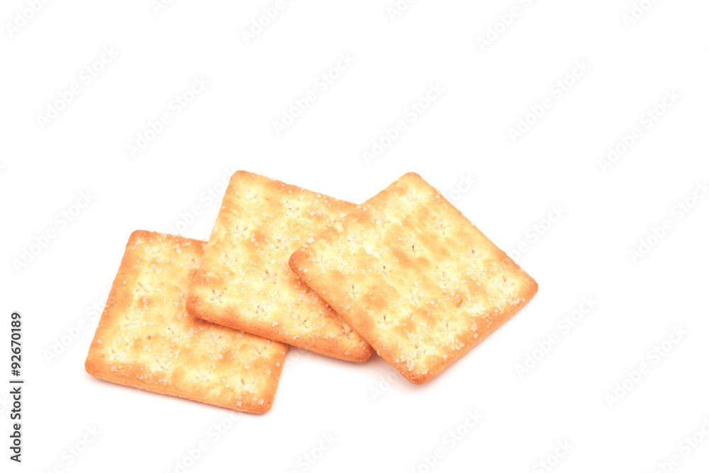 Crackers isolated on white background. Crackers isolated on white background.