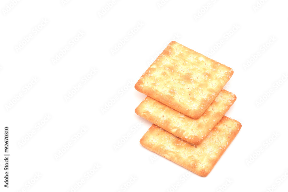 Crackers isolated on white background. Crackers isolated on white background.