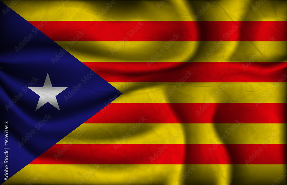 Obraz premium crumpled flag of catalonia
