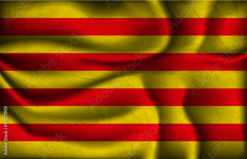 crumpled flag of catalonia